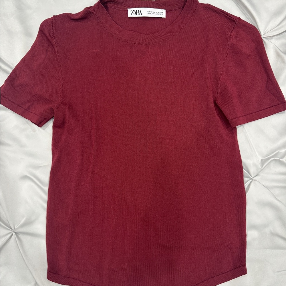 Zara Red Short Sleeve Tee